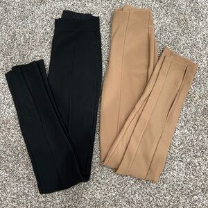 Zara dressystretchy legging pants with front leg slit size small set of 2